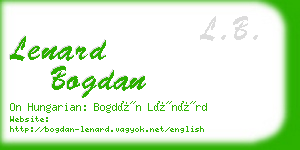 lenard bogdan business card